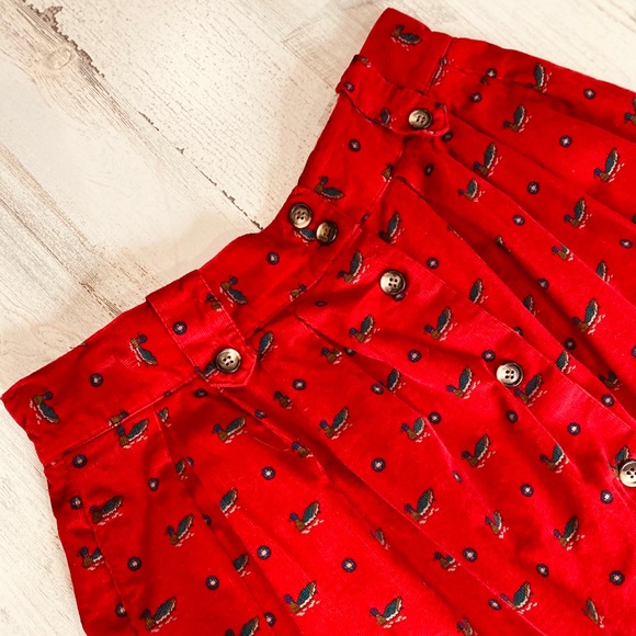 Vintage Dresses & Skirts - Vintage 90s Highwaisted Duck Print Corduroy Skirt